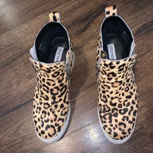 Steve Madden Faux Fur Cheetah Wedge Booties
